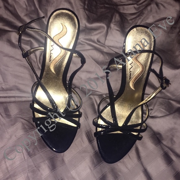 Nina Black Patent Leather Heels