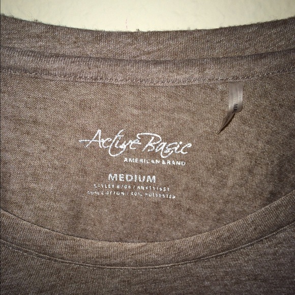 Brown thin fitted long sleeve top - Picture 3 of 3