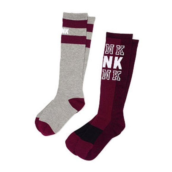(2) Victoria's Secret PINK Knee High Socks