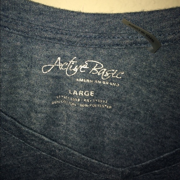 Blue thin fitted long sleeve top - Picture 2 of 2