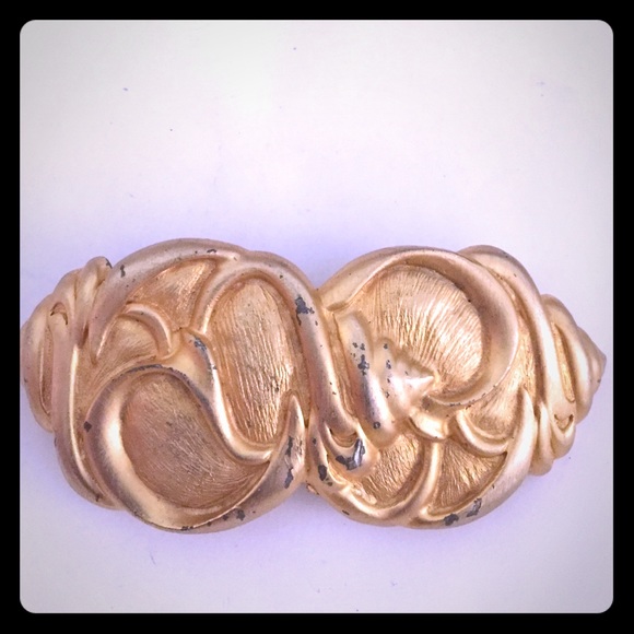 Vintage Gold Belt Buckle Signed Gay Boyer