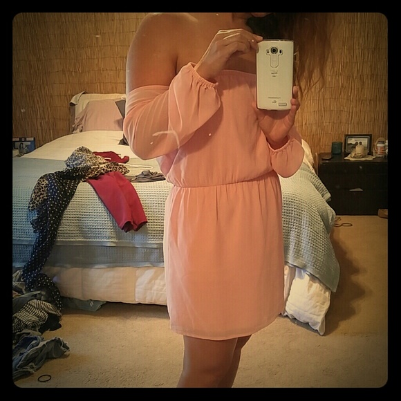 Blush cut sleeved dress