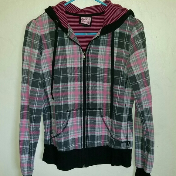 LA Kitty Plaid Hoodie