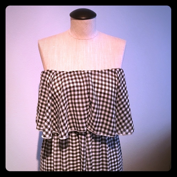 Black and white gingham Maxi Dress