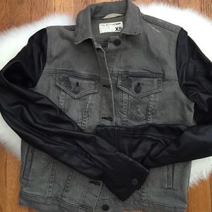 Rag & Bone Grey Denim & Leather Jacket