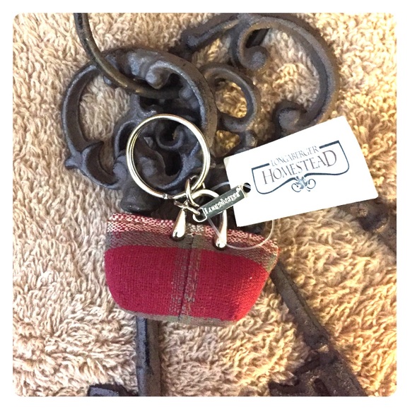 Red Plaid Longaberger Purse Keychain [Rare]
