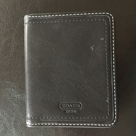 Black Leather COACH ID Holder
