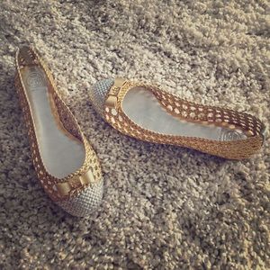 Tory Burch Gold Ballet Flats size 7.5