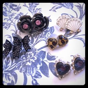 Lot of 5 Betsey Johnson earrings