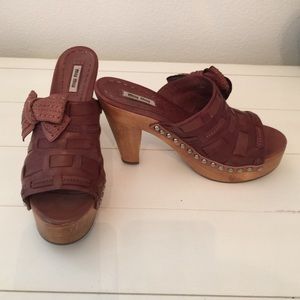 Miu Miu Wood Clogs Size 38
