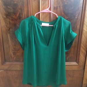 ALC Emerald Green Silk Top