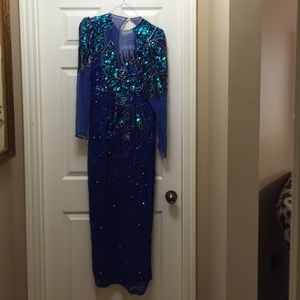 Black with sparkly Blue embroidery