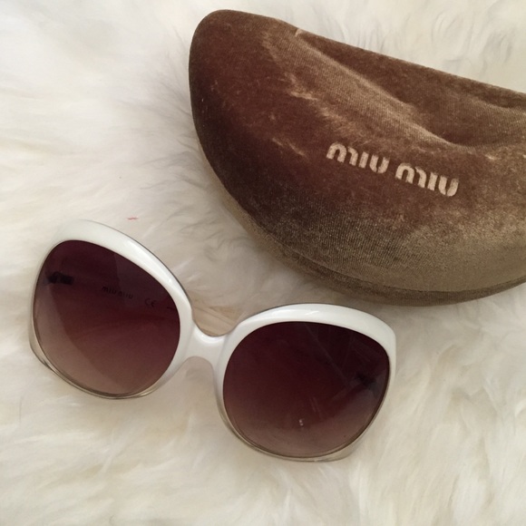 Miu Miu Oversized White Sunglasses
