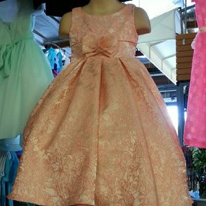 Peach  flower girl dress