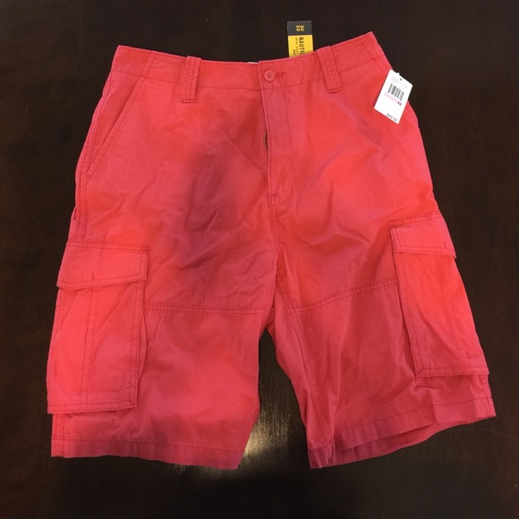 Men's Sailor Red Cargo Shorts with tags