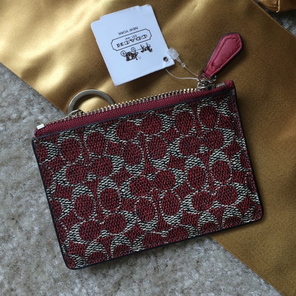 Coach red keyring wallet! NWT
