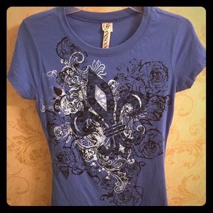 Blue Fleur-de-lis shirt
