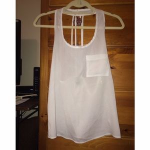 Low back white halter top