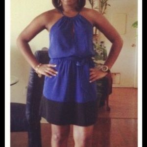 Royal blue & black dress