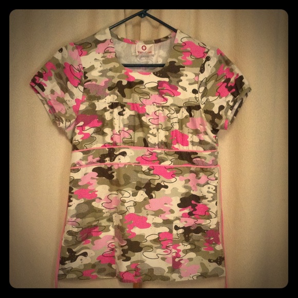 camo scrub top