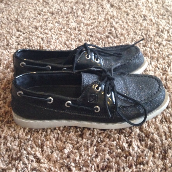 Sperry topsiders black sparkly