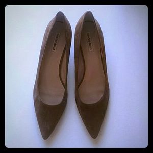 Charles David camel suede kitten heels