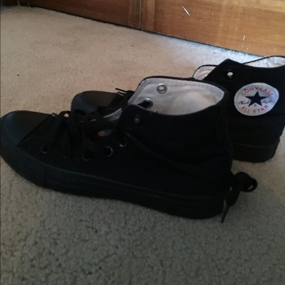 All black tall converse