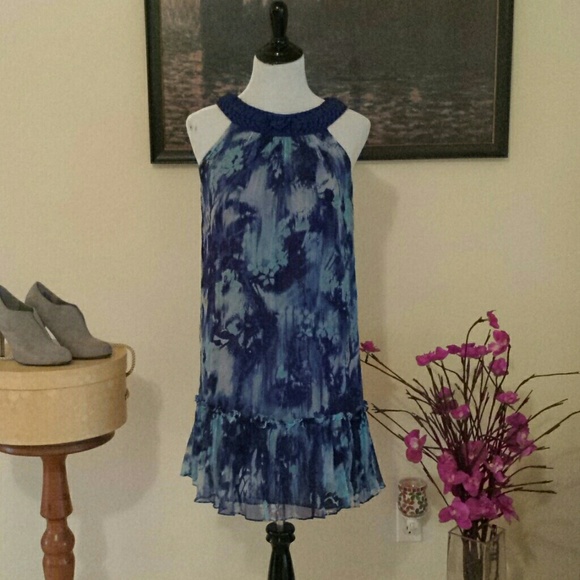 Blue floral dress by Taylor!