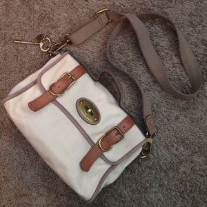 Fossil Canvas & Leather Crossbody