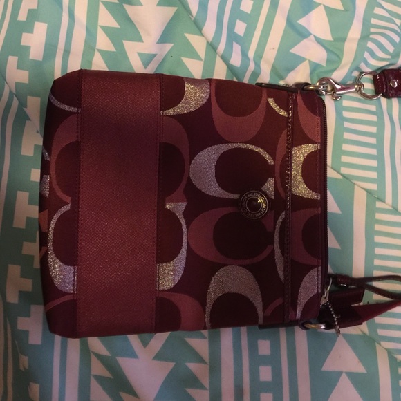 Maroon coach bag