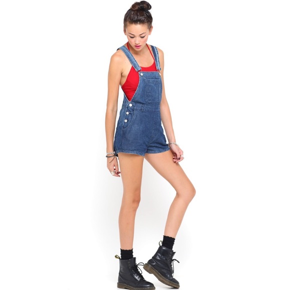 Motel Rocks Dungaree Overalls Playsuit