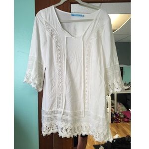 Solitaire Swim white swimsuit coverup size large
