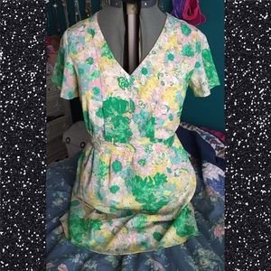Green floral dress