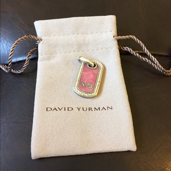 Authentic David Yurman Diamond Rhodonite Pendant