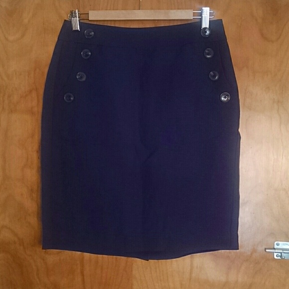 Ann Taylor Loft navy summer pencil skirt