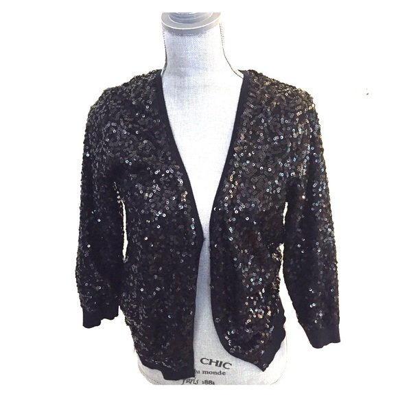 Black sequin sweater - size M