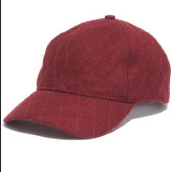 Madewell maroon quilted baseball cap