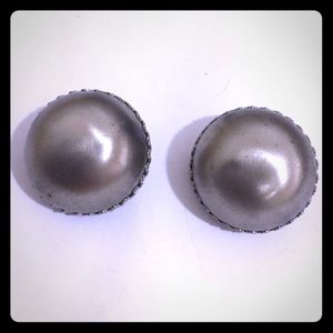 Vintage Silver Ball Clip Earrings