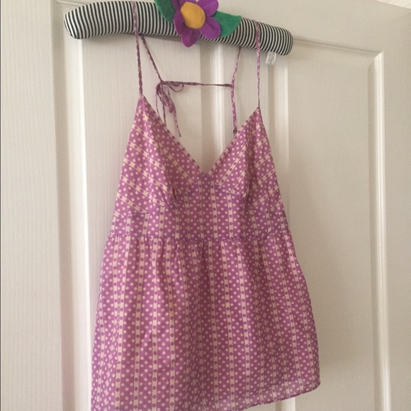 Theory lavender polka-dot camisole
