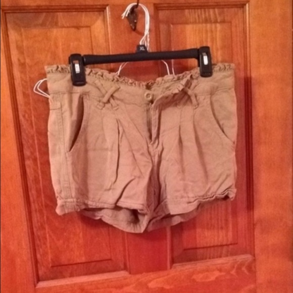 Brown Ruffle Shorts