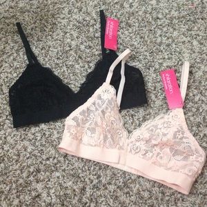 NWT Black and Peach bralette bundle!