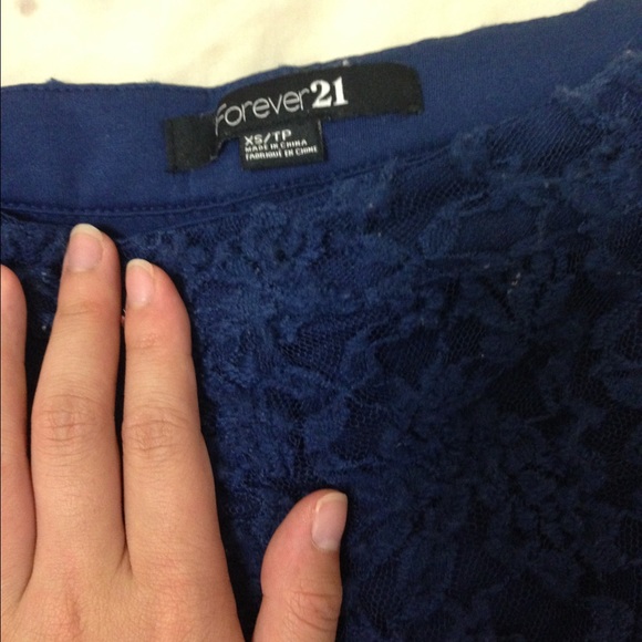 blue lace shorts - Picture 3 of 4