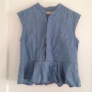 Madewell Rivet & Thread chambray peplum top