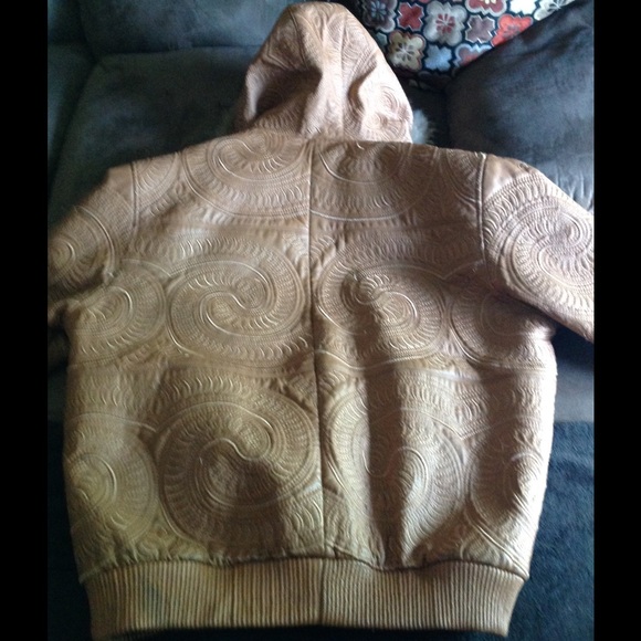 Carmel Color Men's Leather Jacket - Picture 3 of 3