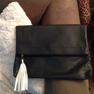 Black clutch with tassel