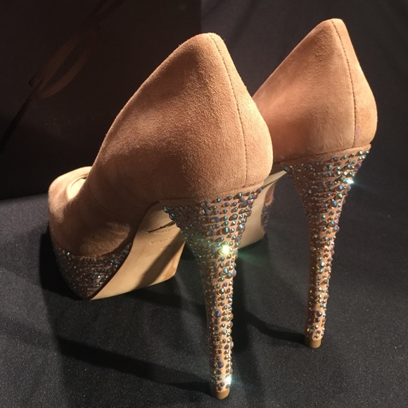 Brian Atwood Shoes - HOST PIC🎉🎉🎉💕Suede Swarovski peep toe platform