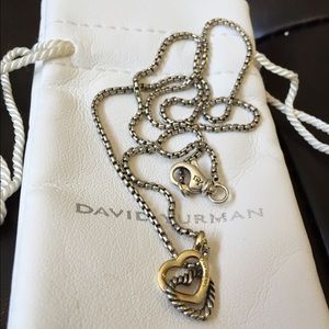 Authentic David Yurman Gold & SS Heart Necklace