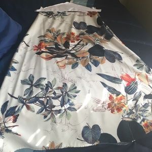 White floral print maxi skirt