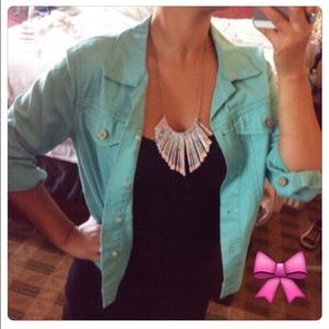 Tiffany blue denim jacket