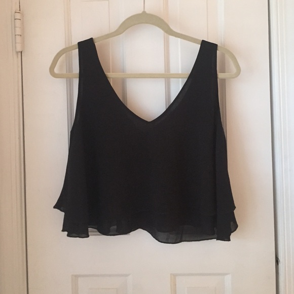 Black flowy crop top.